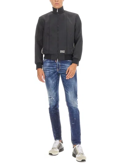 Dsquared2 Dsquared Men Bomber Jacket In Black