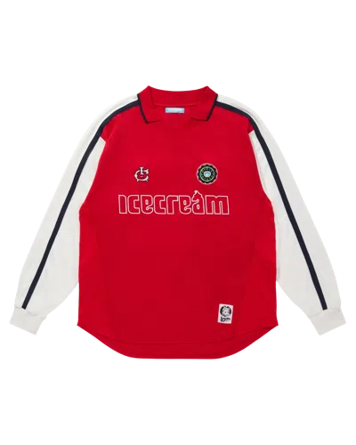 Icecream Football Ls Shirt In Red