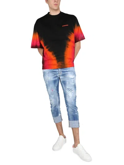 Dsquared2 T-shirt D2 Flame In Black