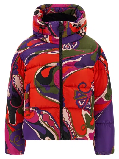 Pucci Abstract-print Puffer Jacket Clothing In Multi