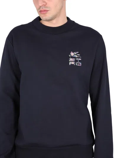 Etro Men Crewneck Sweatshirt In Blue