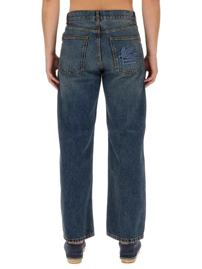 Etro Washed Blue Boyfriend Jeans In Blue