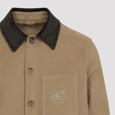 Etro Stylish Jacket With Chest Pocket And Flap Pockets In Nude