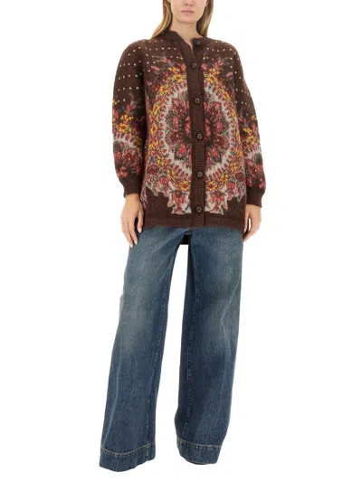 Etro Women Jeans With Embroidered Pegasus In Blue