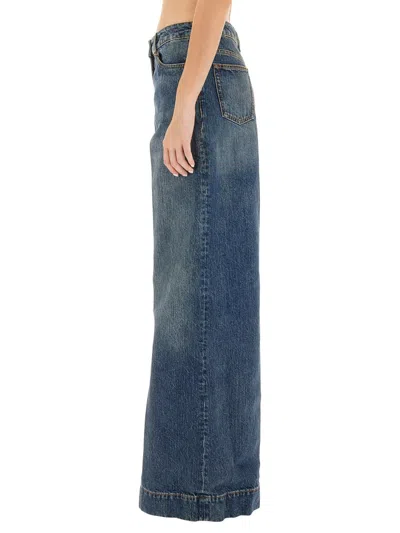 Etro Women Jeans With Embroidered Pegasus In Blue