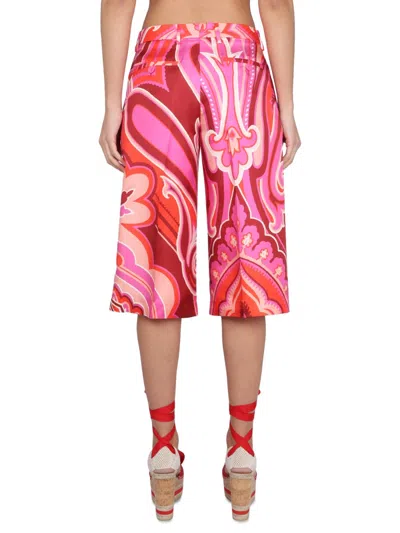 Etro Women Silk And Cotton Bermuda Shorts In Pink