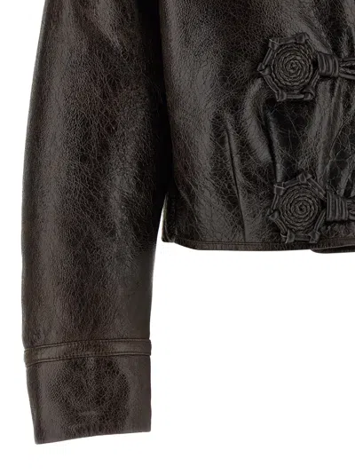 Etro Sheepskin Jacket Featuring Wool Insert In Brown