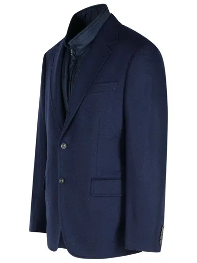 Fay Two-button Peak-lapel Jacket In Blue