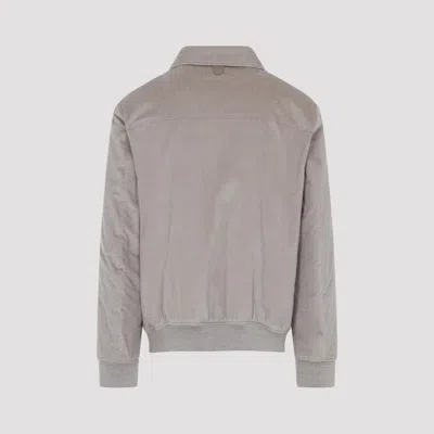 Canali Classic Corduroy Bomber Jacket In Soft Light Grey In Gray