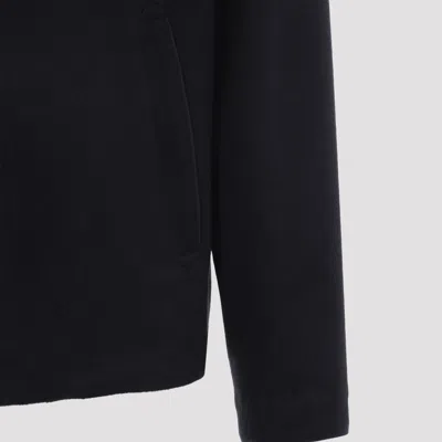 Canali Navy Blue Coach Cashmere Jacket In Black