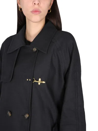 Fay Trench Coat With Double-breasted Button Detailing In Black