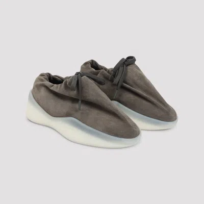 Fear Of God Suede Round Toe Sneakers With Rubber Sole In Gray