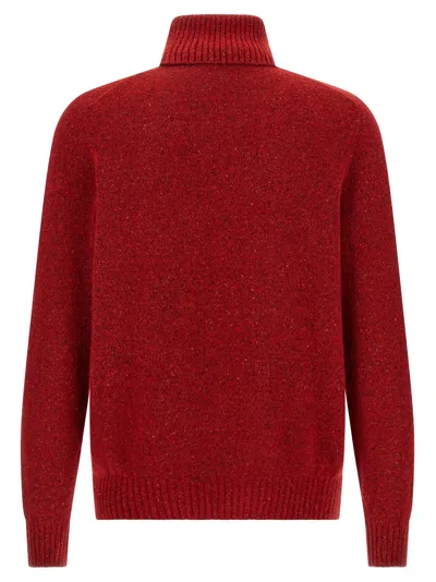Brunello Cucinelli High Neck Sweater Sweaters And Cardigans Multicolor In Red