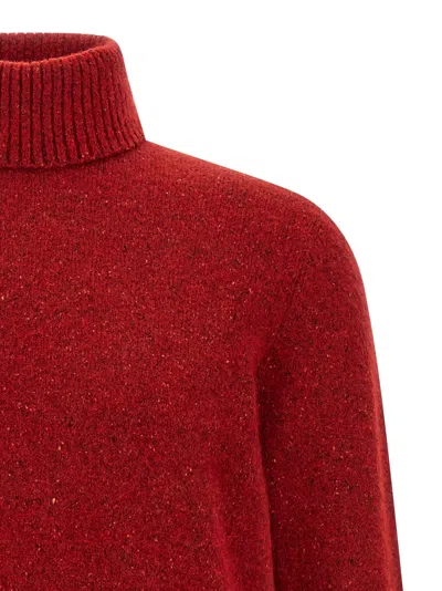 Brunello Cucinelli High Neck Sweater Sweaters And Cardigans Multicolor In Red