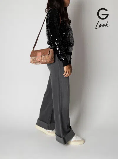 Fendi Medium Baguette Ff-pattern Shoulder Bag In Pink