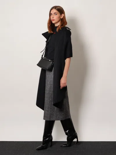 Fendi Women Check Tweed Skirt In Gray