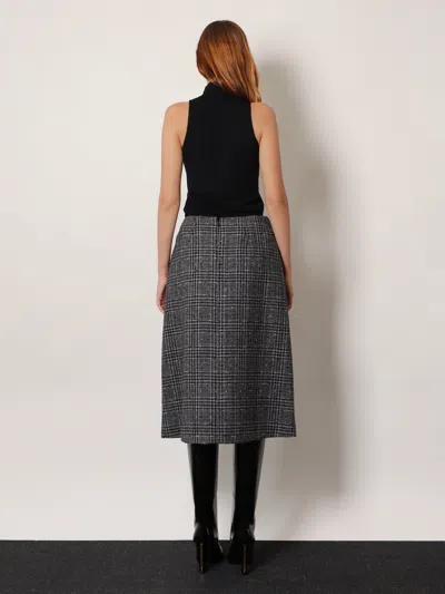 Fendi Women Check Tweed Skirt In Gray