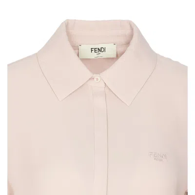 Fendi Women  Roma Logo Polo In Pink