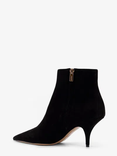 Ferragamo Agia 70 Cut-out Suede Ankle Boots In Black