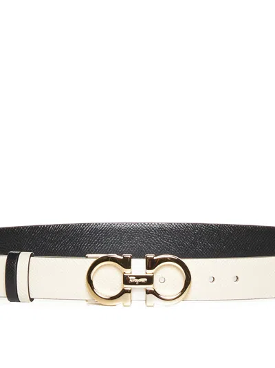 Ferragamo Women Leather Belt In White