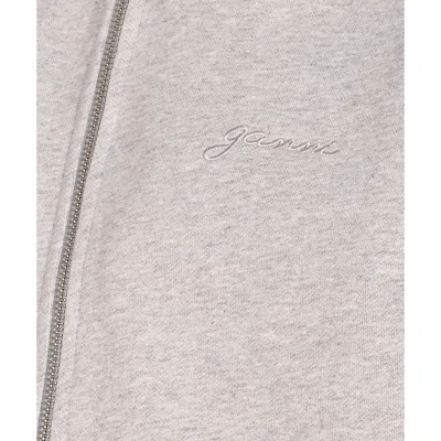 Ganni Women Logo Teddy Zip Hoodie In Animal Print