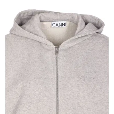 Ganni Women Logo Teddy Zip Hoodie In Animal Print