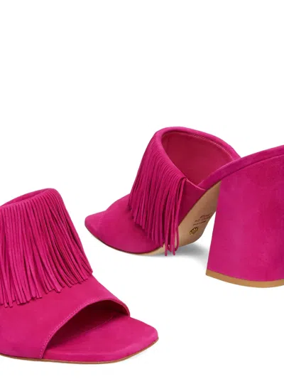 Stuart Weitzman 100mm Fringe Square-toe Sandal In Animal Print