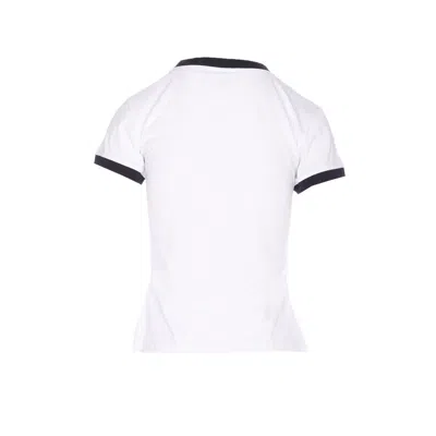 Ganni Women White Crewneck T-shirt With Maxi Logo On The Front In Cotton Jersey Woman In White