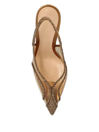 Gianvito Rossi Stiletto Pumps Crystal Embellishments In Brown