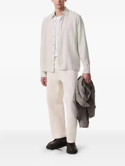 Rag & Bone Striped Buttoned Shirt In Gray