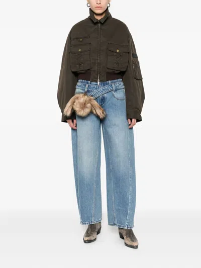 Feng Chen Wang Lace-up Pocket Jacket In Multi