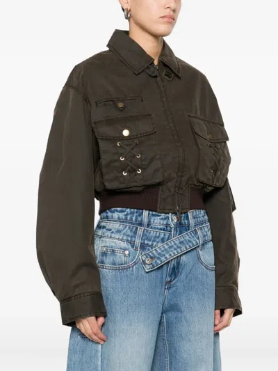 Feng Chen Wang Lace-up Pocket Jacket In Multi