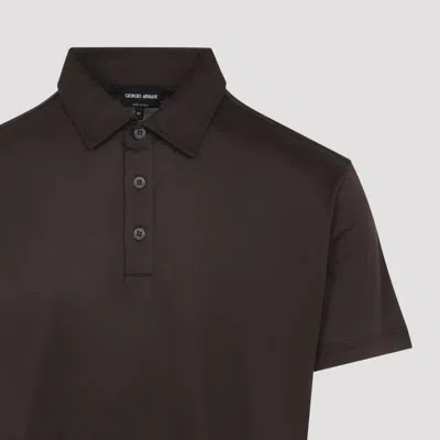 Giorgio Armani Silk Cotton Polo Shirt With Regular Fit In Animal Print