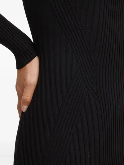 Guess Usa Long-sleeve V-neck Mini Dress In Black