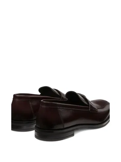Stuart Weitzman Sw Clup Classic Penny Square-toe Loafer In Brown
