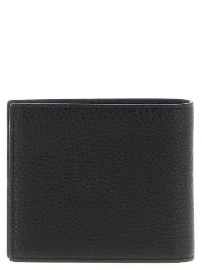 Givenchy Black Bi-fold Wallet With Logo Lettering On The Front In Grained Leather Man In Brown