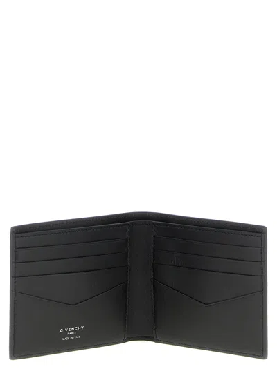 Givenchy Black Bi-fold Wallet With Logo Lettering On The Front In Grained Leather Man In Brown