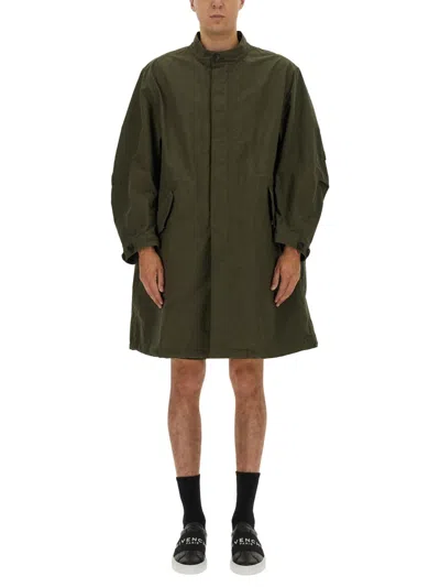 Givenchy Knee-length Parka With Bold Logo In Green