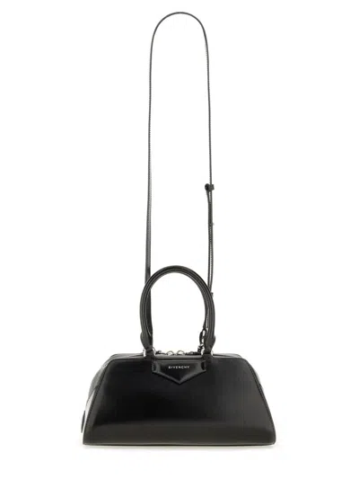 Givenchy Women Antigona East West Small Leather Shoulder Bag In Black