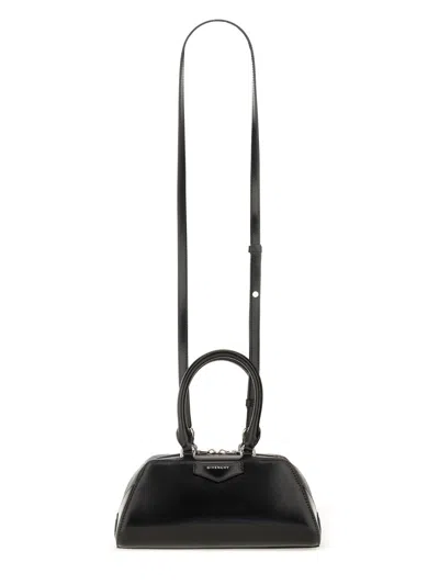 Givenchy Women Antigona East West Small Leather Shoulder Bag In Black