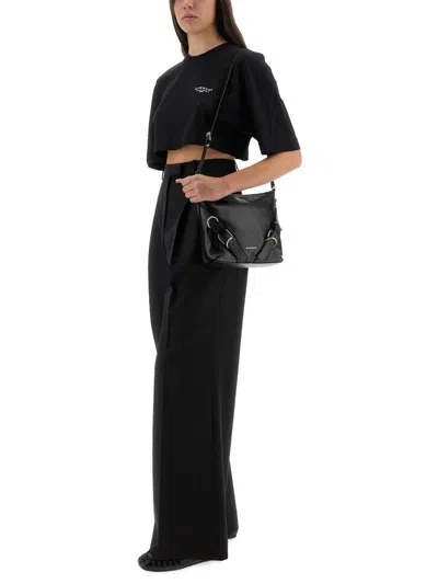 Givenchy Cropped Cotton T-shirt Stamp Print In Black