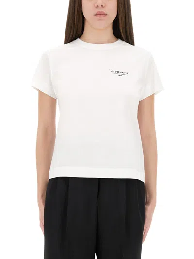 Givenchy White Cotton Jersey Crewneck T-shirt In Multi