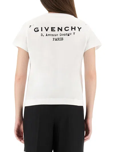 Givenchy White Cotton Jersey Crewneck T-shirt In Multi