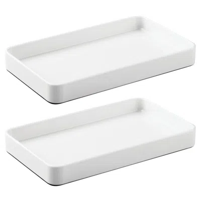 Idesign Steel Bathroom Vanity Tray In White