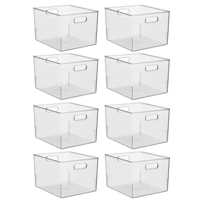 Idesign Plastic Storage Bin With Handles In Transparent