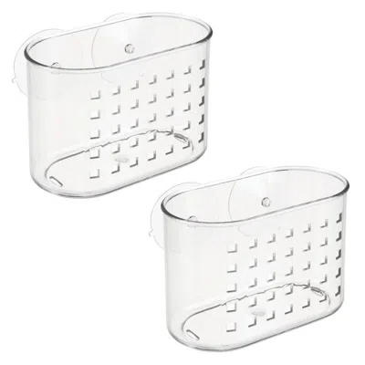 Idesign Small Suction Shower Basket For Bathroom In White