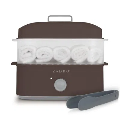 Zadro Facial Towel Steamer With Tongs - Chocolate In White