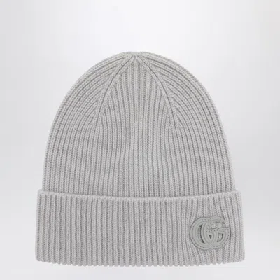 Gucci Grey Cashmere Beanie Women In Gray