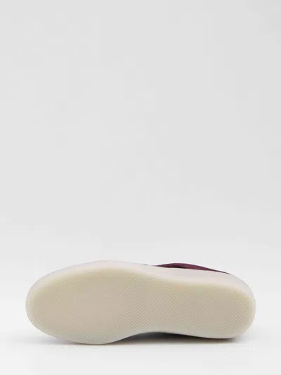 Gucci Velvet Sneakers With Nylon Insert And Suede In Burgundy