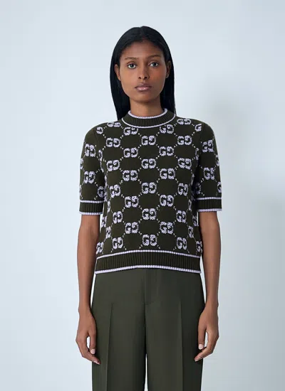 Gucci Gg-motif Top In Green